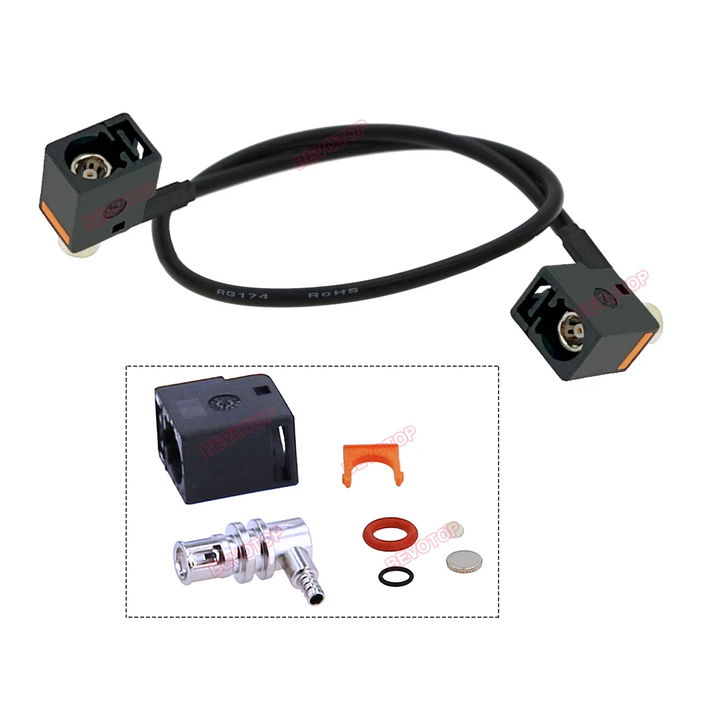 Waterproof Fakra Female Right Angle Jack Connector 90° to 90° R/A RG174 Cable Jumper A/B/C/D/F/G/H/I/K/Z - Single Piece