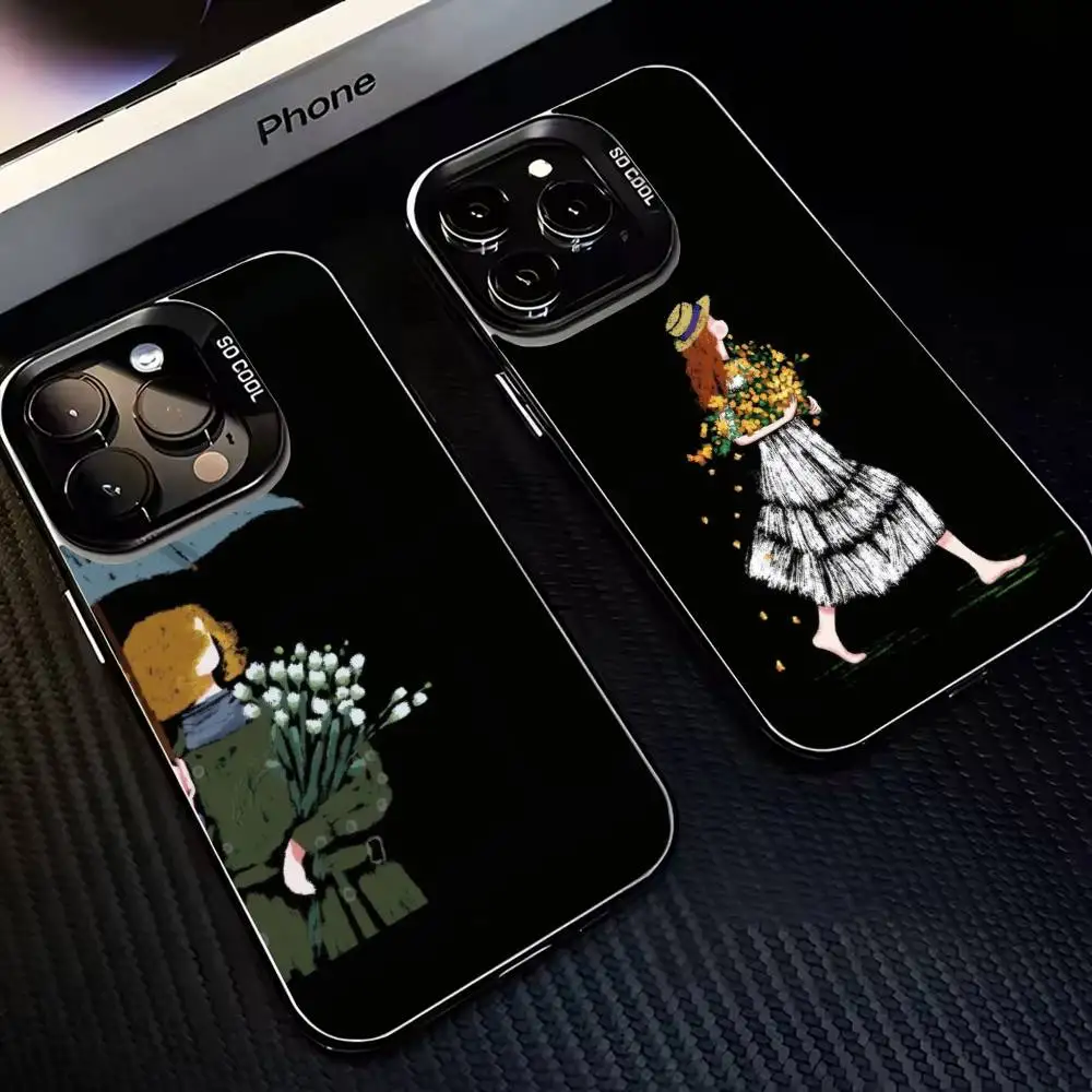 

Confident girl Phone Case For iPhone17,16,15,14,13,12,11 Plus,Pro Max Black Matte Shockproof Cover