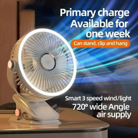 8000mAh Camping Fan Rechargeable Desktop Portable Air Circulator Wireless Ceiling Electric Fans With LED Light Clipon New