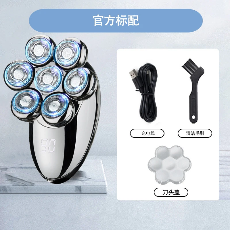 

Men's Electric Bald Head Shaver, Rechargeable Curved Blade Hair Clipper Waterproof Razor Grooming Trimmer for Men Portable Trave
