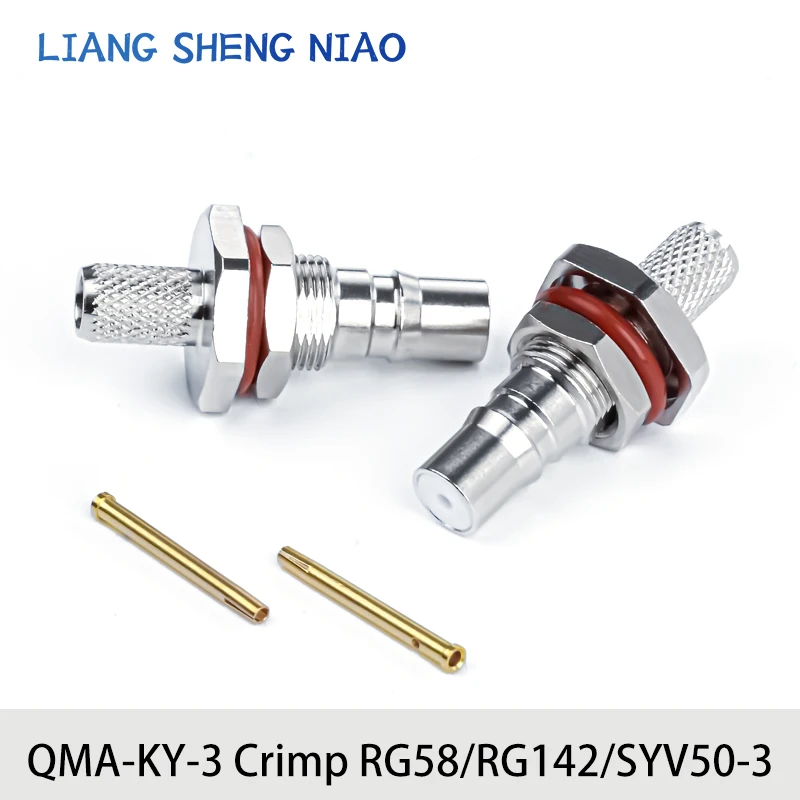 QMA-KY-3 female head with sealing rubber ring nut fixation can be applied to 50-3 RF coaxial cables