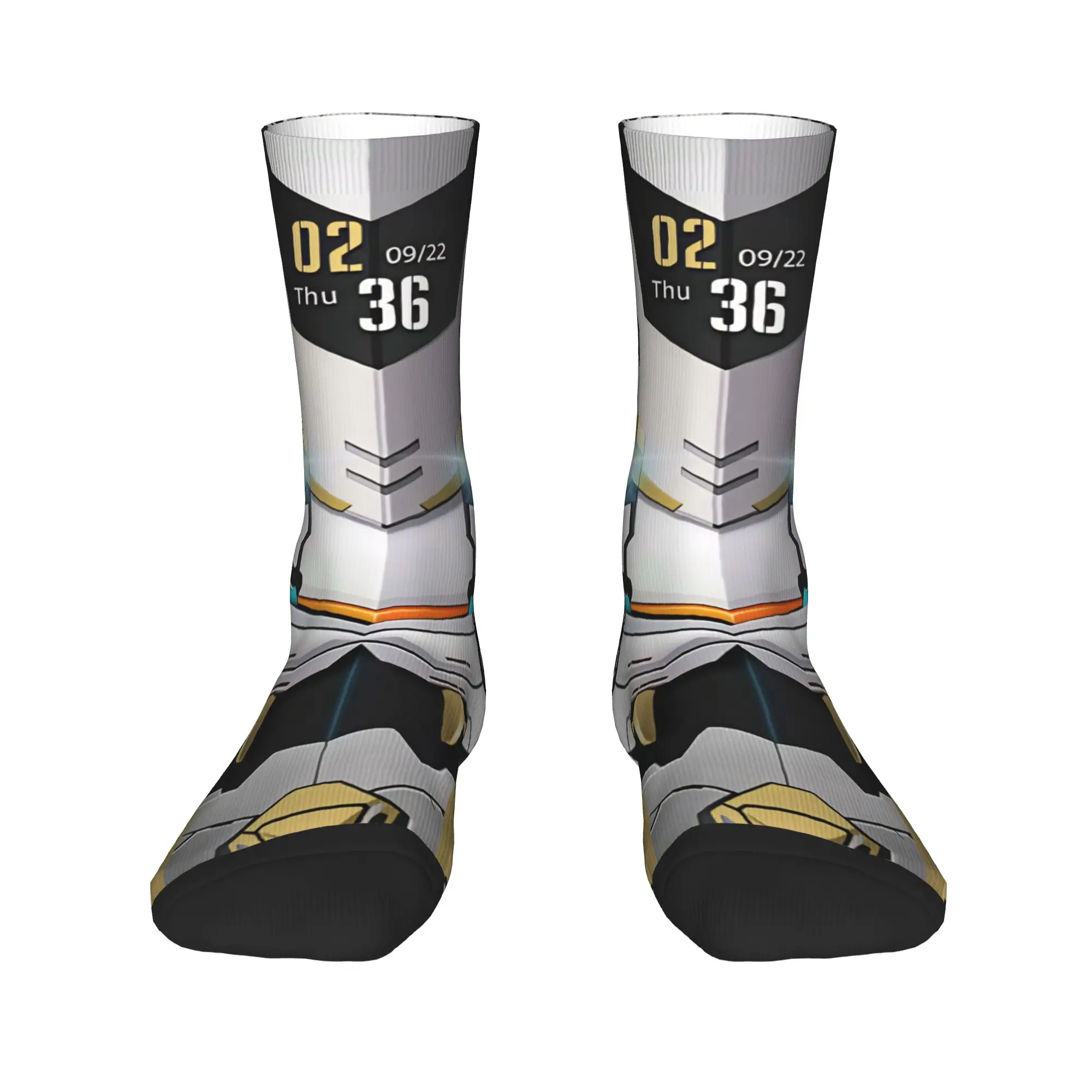 Glowing Mechanical Robots Print Socks Autumn  Stockings Leisure Adults Men Warm Soft Socks Pattern Running Non-Slip Socks