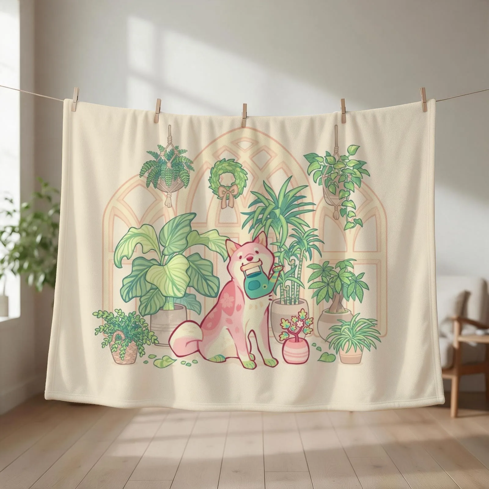 Green thumb shibakura Throw Blanket Kid'S Tourist Soft Plaid Polar Blankets