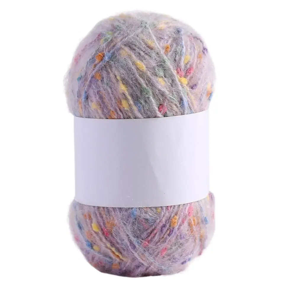 

Warm Colored Dots Wool Yarn DIY Plush Rainbow Thread Hand-woven Sofa Cushion