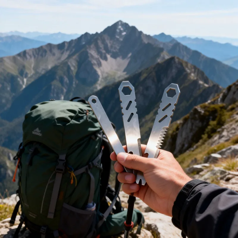 Outdoor Mini EDC Sechskantschlüssel, Multifunktionaler Brecheisen aus Edelstahl, Flaschenöffner, Tragbares Outdoor-Fahrradreparaturwerkzeug