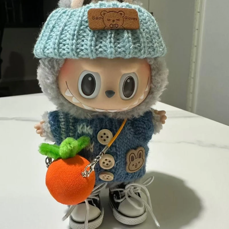 17cm 귀여운 미니 플러시 인형 옷 액세서리 한국 Kpop 엑소 라부부 아이돌 인형 스웨터 의류 DIY 어린이 소녀 선물