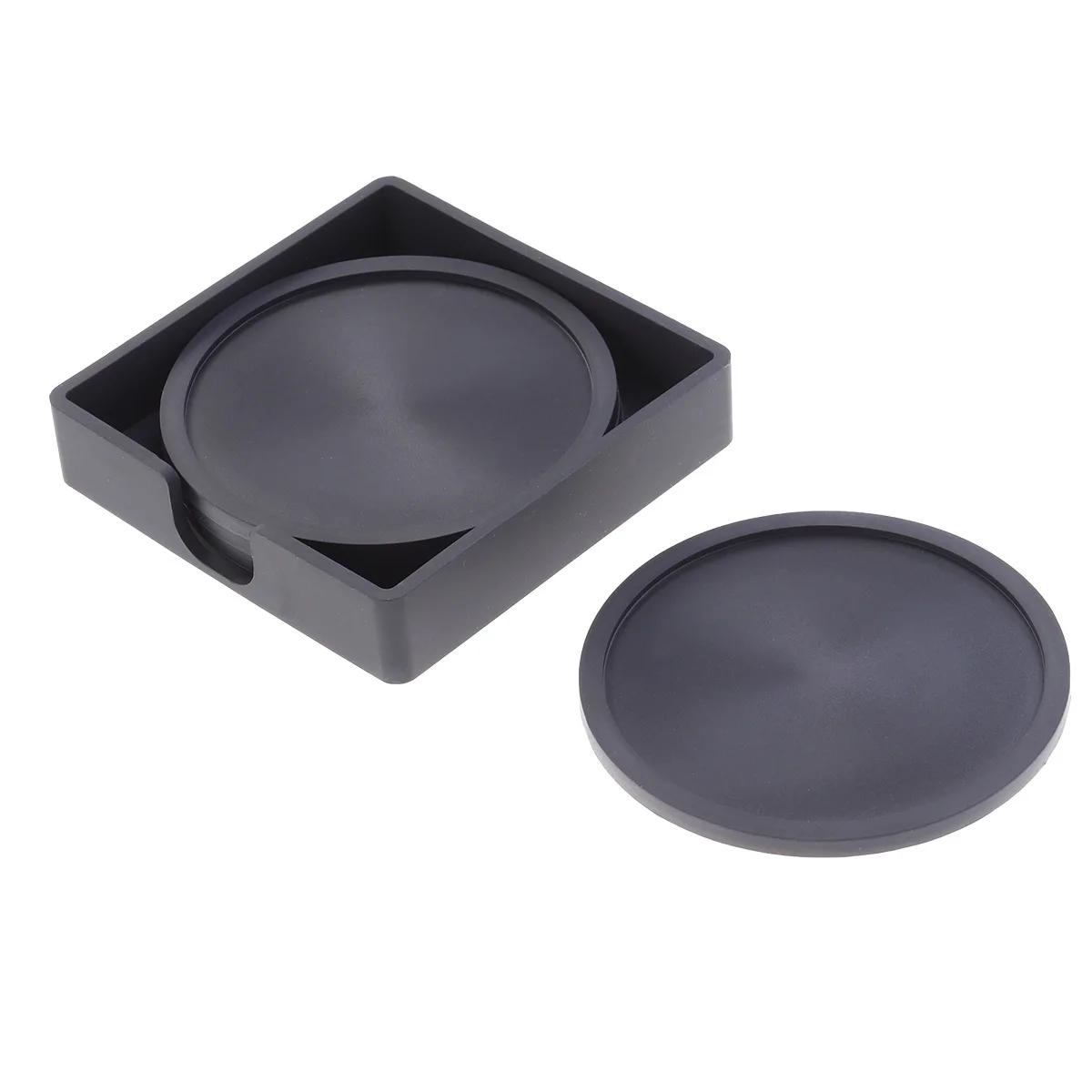 5 قطعة كأس سيليكون مستدير حصيرة مجموعة لينة المضادة للسقوط عدم الانزلاق الوقايات للشاي القهوة شرب كأس أسود حصيرة عدم الانزلاق كوستر