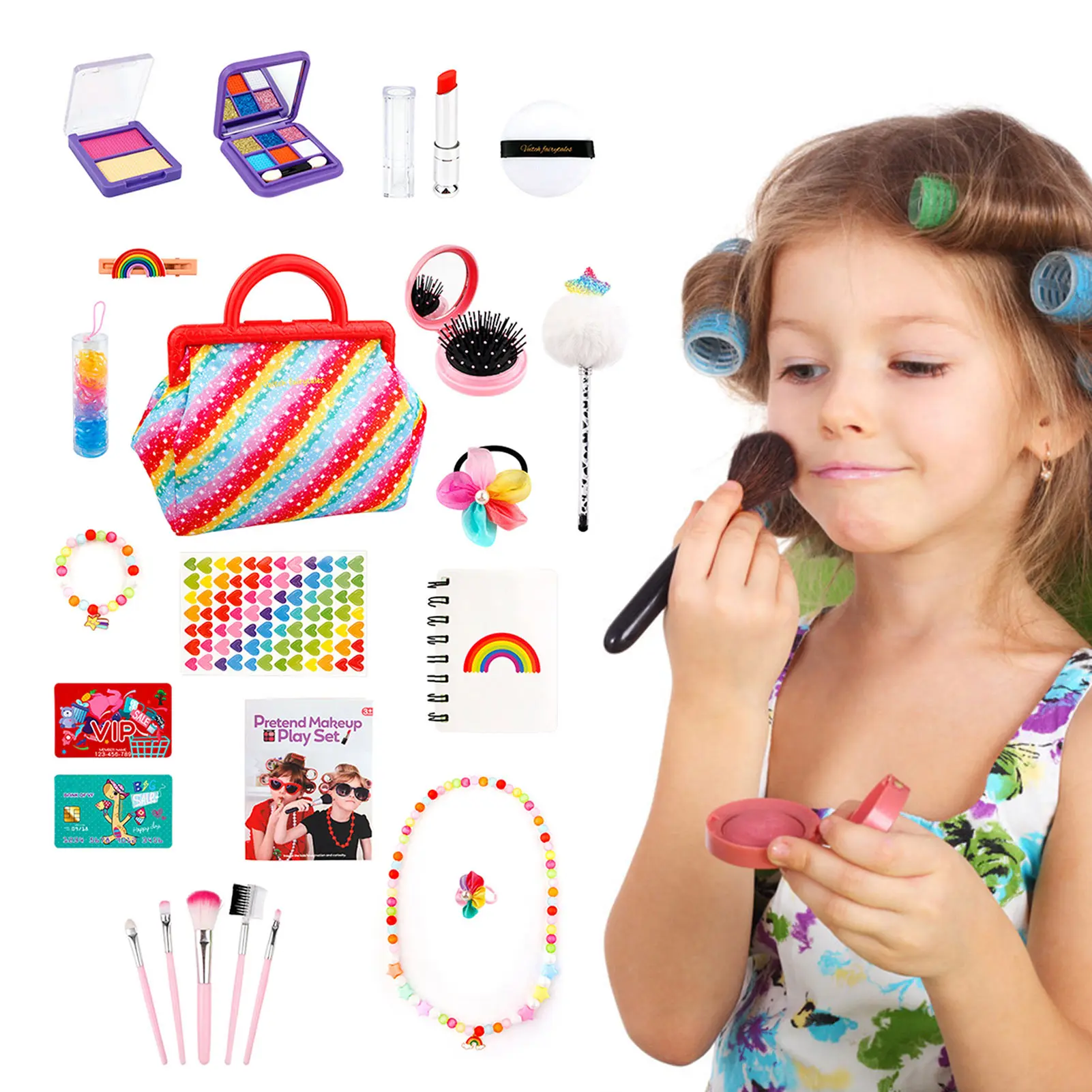 Ensemble de cosmétiques de mode pour enfants, jouets de maquillage sûrs pour enfants, jeu de simulation de beauté de princesse pour filles