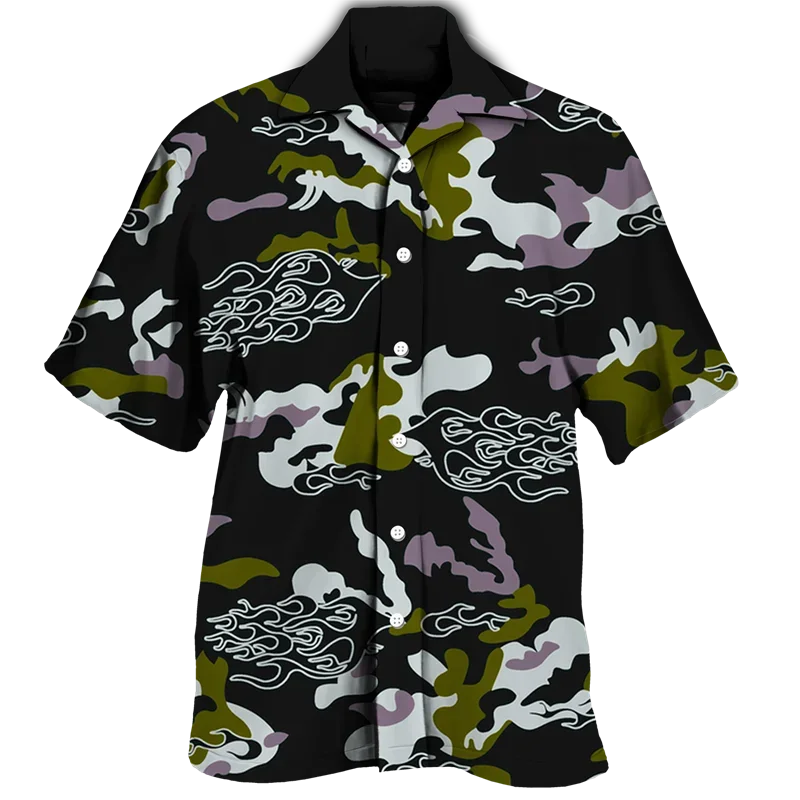 Casual Forest Camouflage Print Shirt For Men Outdoor Short Sleeve Tees Tactic Tops Street Women Blouse Oversized Female Clothing