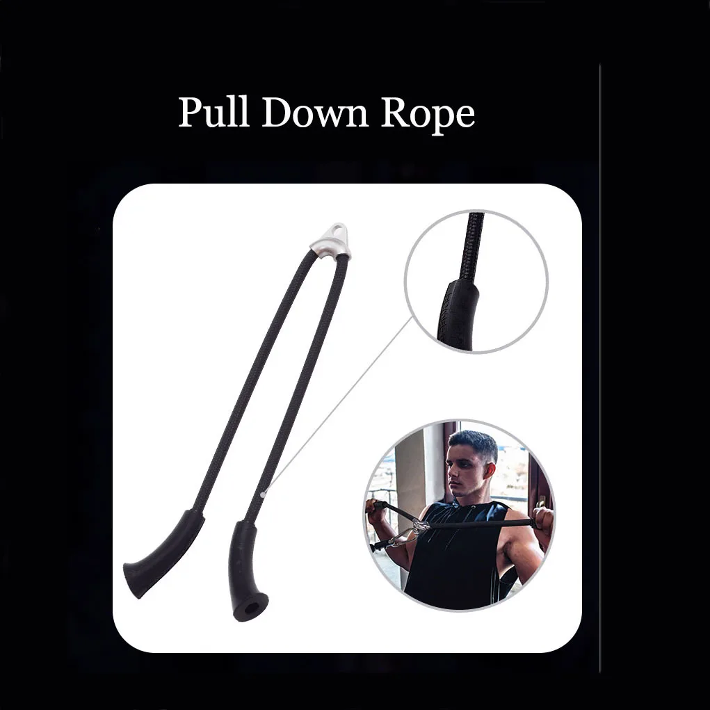 Fitness Training Pull Down Triceps Rope Attachment Anti-Slippery Natural Rubber Grip Non-Slip Handle DIY Pulley Cable Attachment