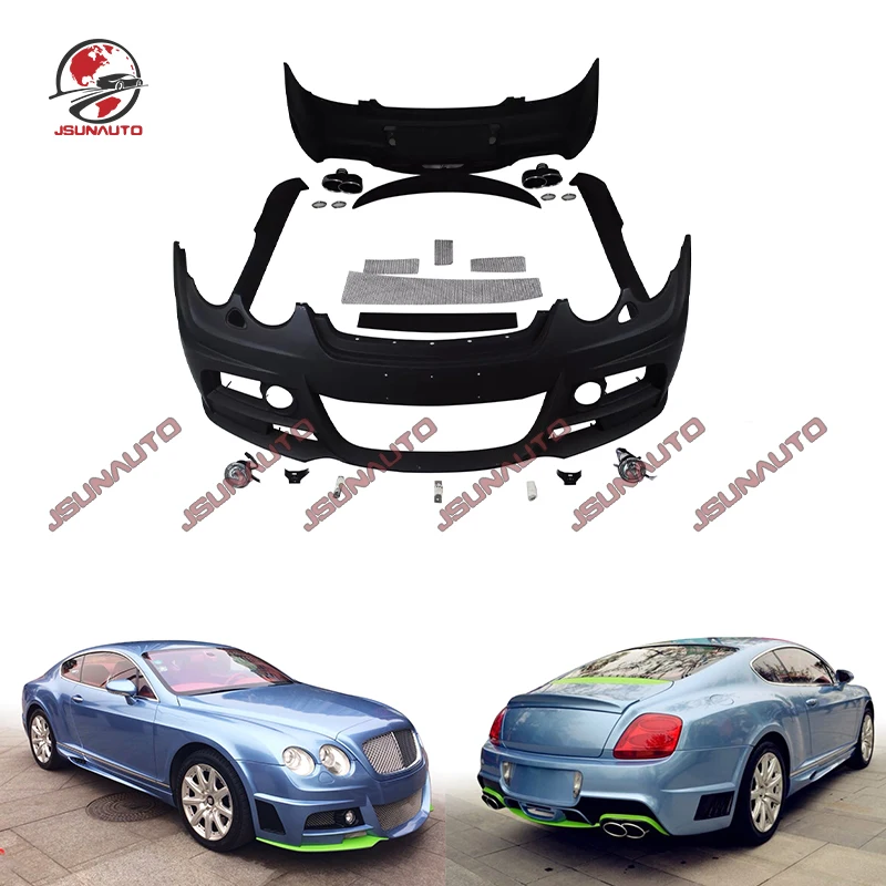 Fiberglass Front Bumper For Bentley GT 04-12 WD Style Rear Bumper Side Skirts Unpainted Car Bumper For Bentley Continent GT Kit