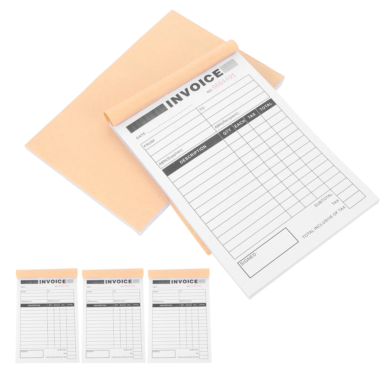 5Pcs Invoice Duplicate Delivery Note Book with Sturdy Board for Small Business Order Receipts Paper for Photographers