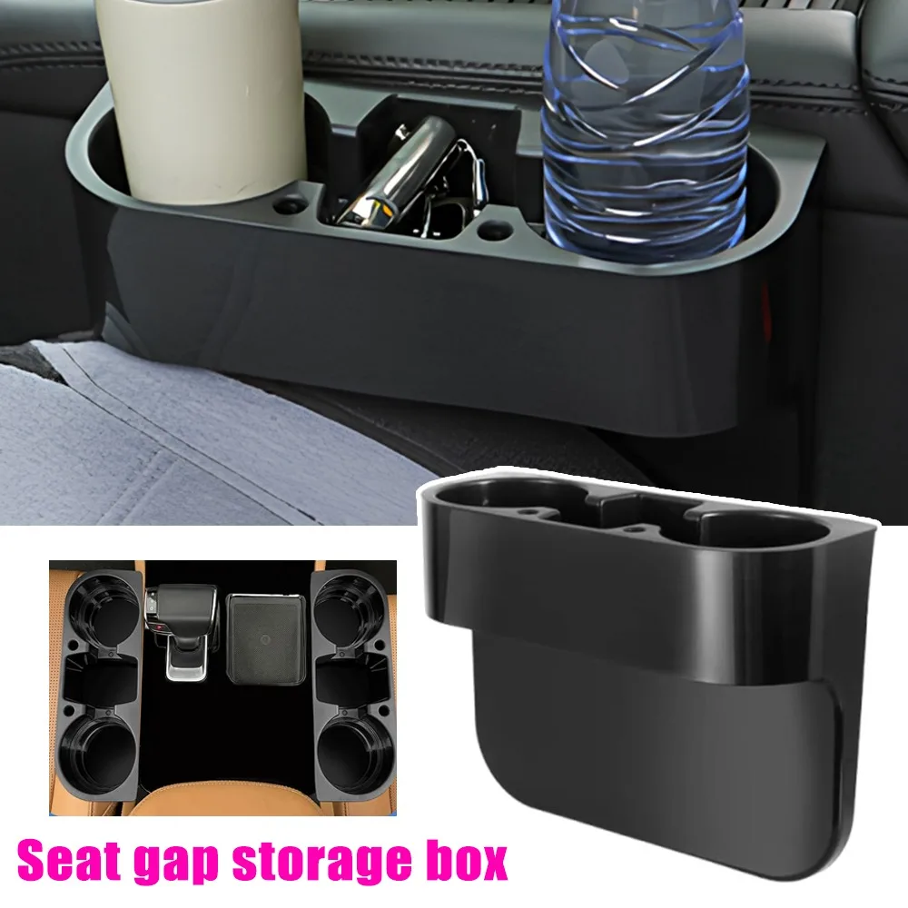 Car Storage Box Cup Holder Armrest Box Organizer Seat Gap Filler Multifunctional Large Capacity No Install Durable Interior