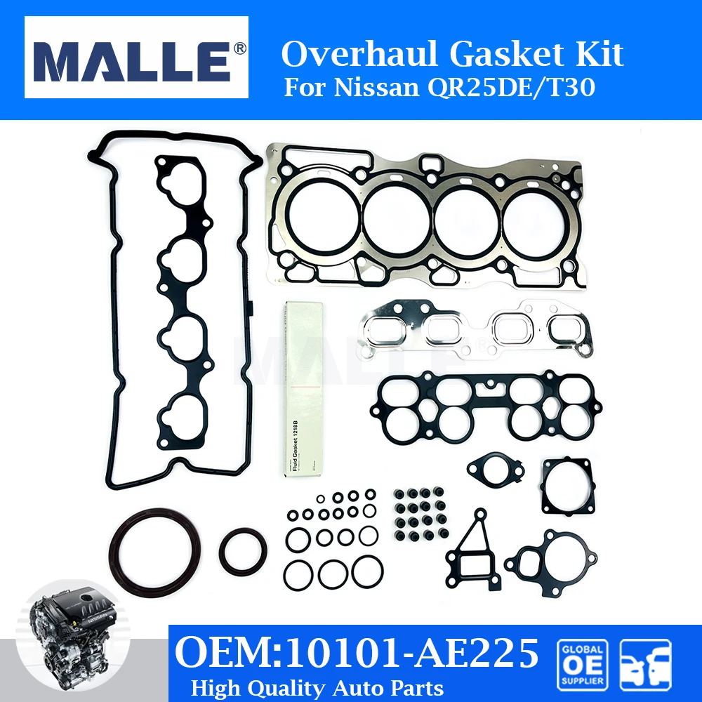 

Engine Overhaul Gasket Kit For Nissan QR25DE X-TRAIL 2.5L 16V X-TRAIL T30 2.5 Auto Parts Car Accessories 10101-AE225 10101-AE226