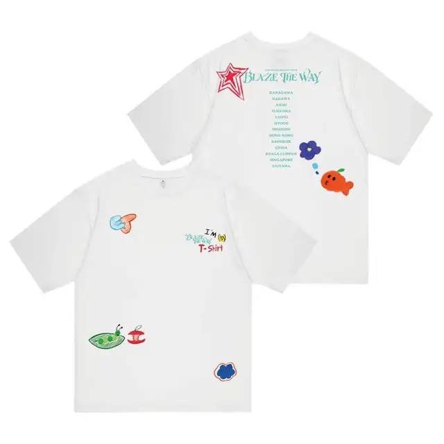 2026 Kpop Korean Trend Stars Same Style BlazeTheWay Letter y2k T-shirt Fans Women Men Summer Oversized Cotton Printe T-shirt 2