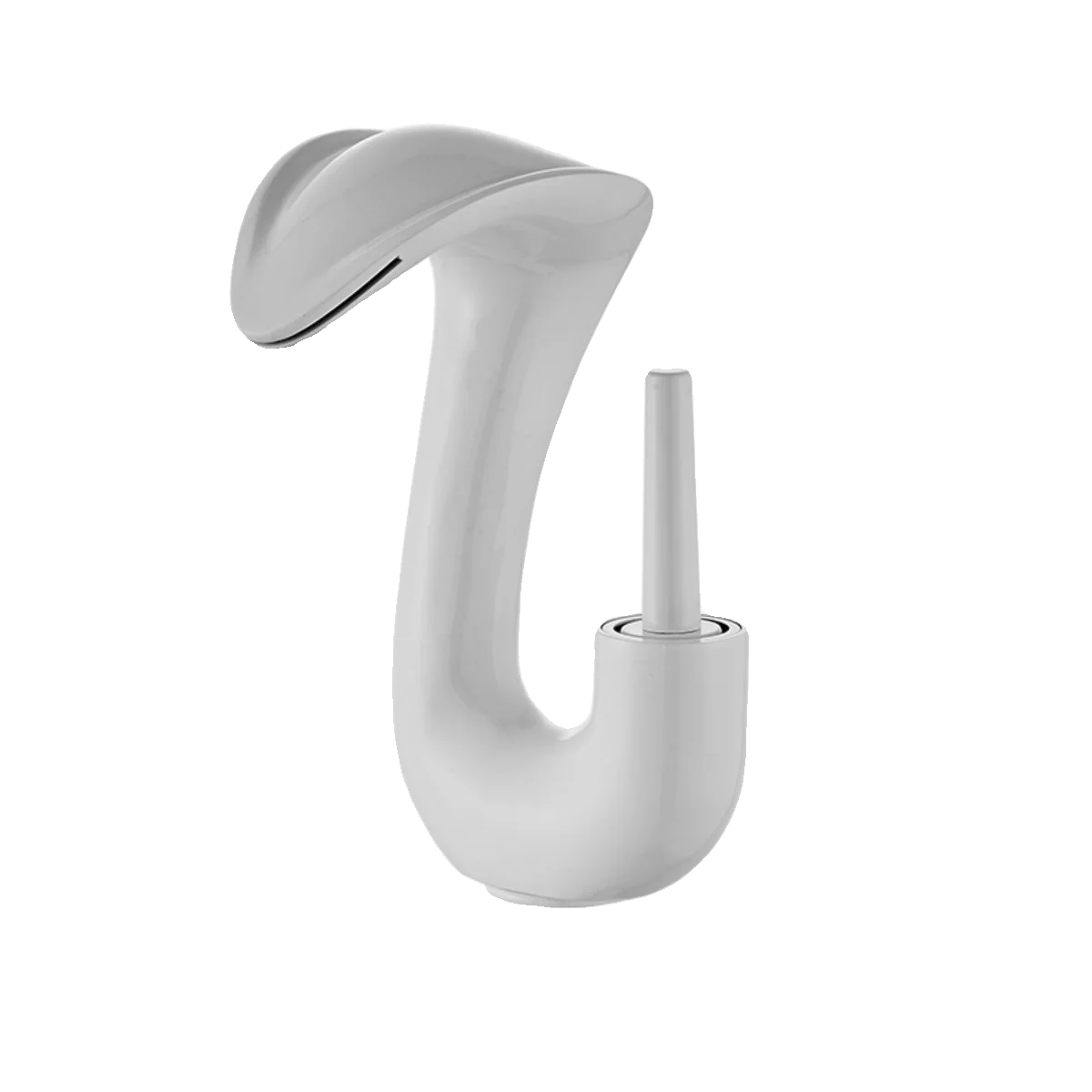 

White all copper waterfall faucet household toilet bathroom cabinet washbasin hot and cold