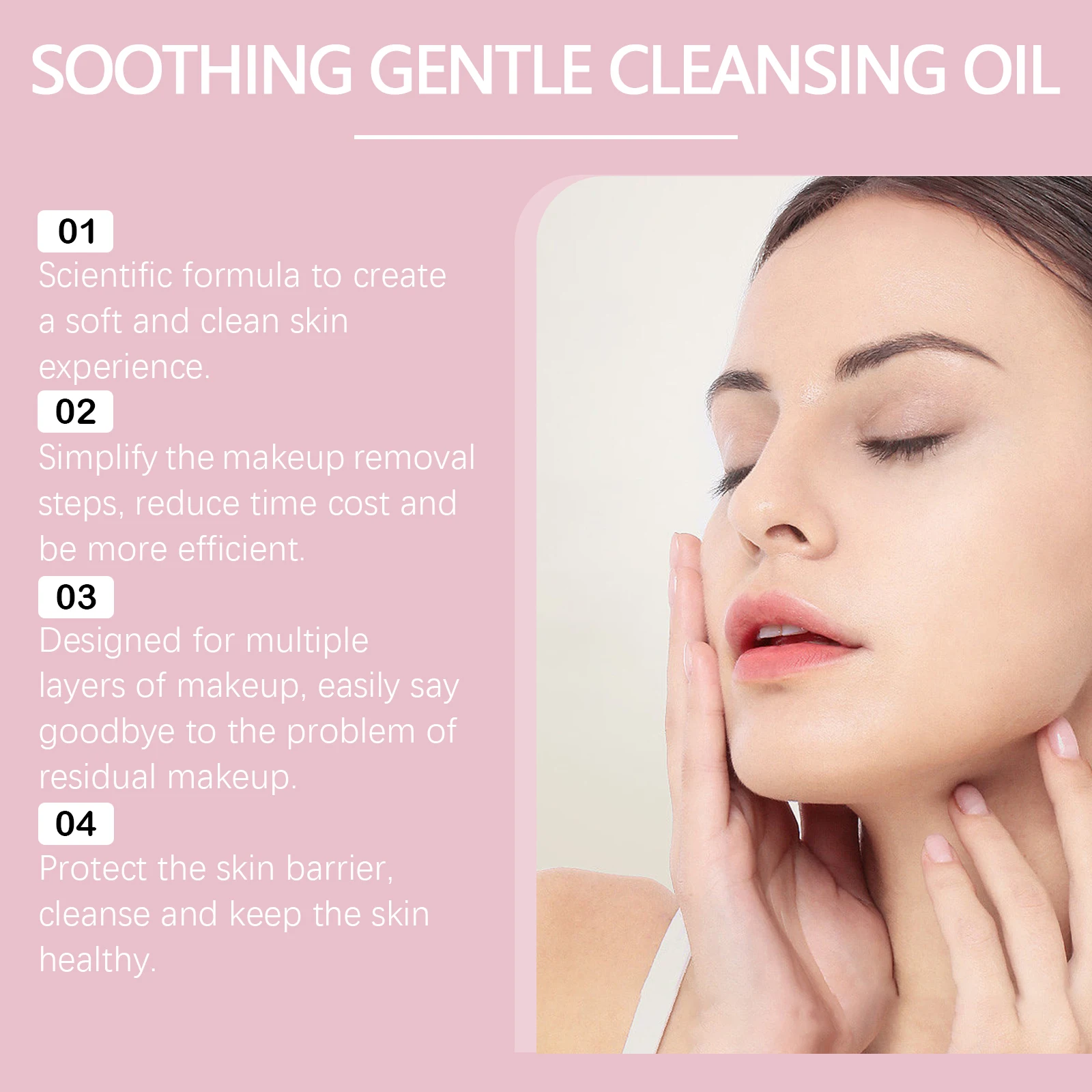 El aceite desmaquillante suave calma suavemente el rostro, los ojos y los labios se puede utilizar, transparente y no apretado, una nueva opción para quitar el maquillaje.