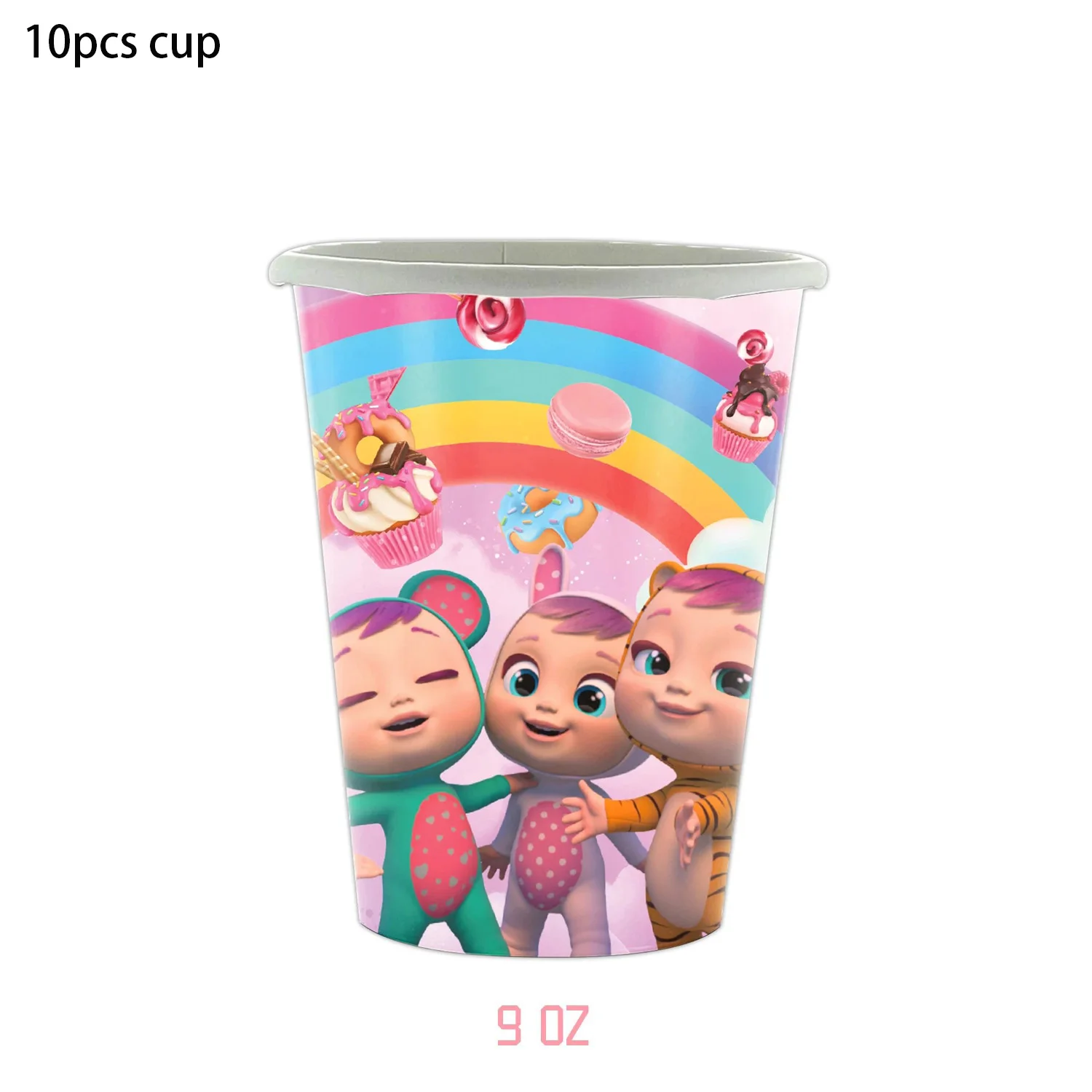 MINISO Cry-vajilla desechable para fiesta de cumpleaños, platos, vasos, servilletas, globos, Pancarta, globos, telón de fondo para niños, suministros para Baby Shower, regalo