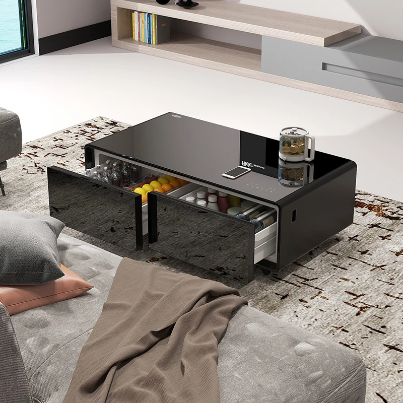 Livingroom furniture smart coffee table with 2 refrigerated cabinets modern luxury high-quality Bluetooth speaker