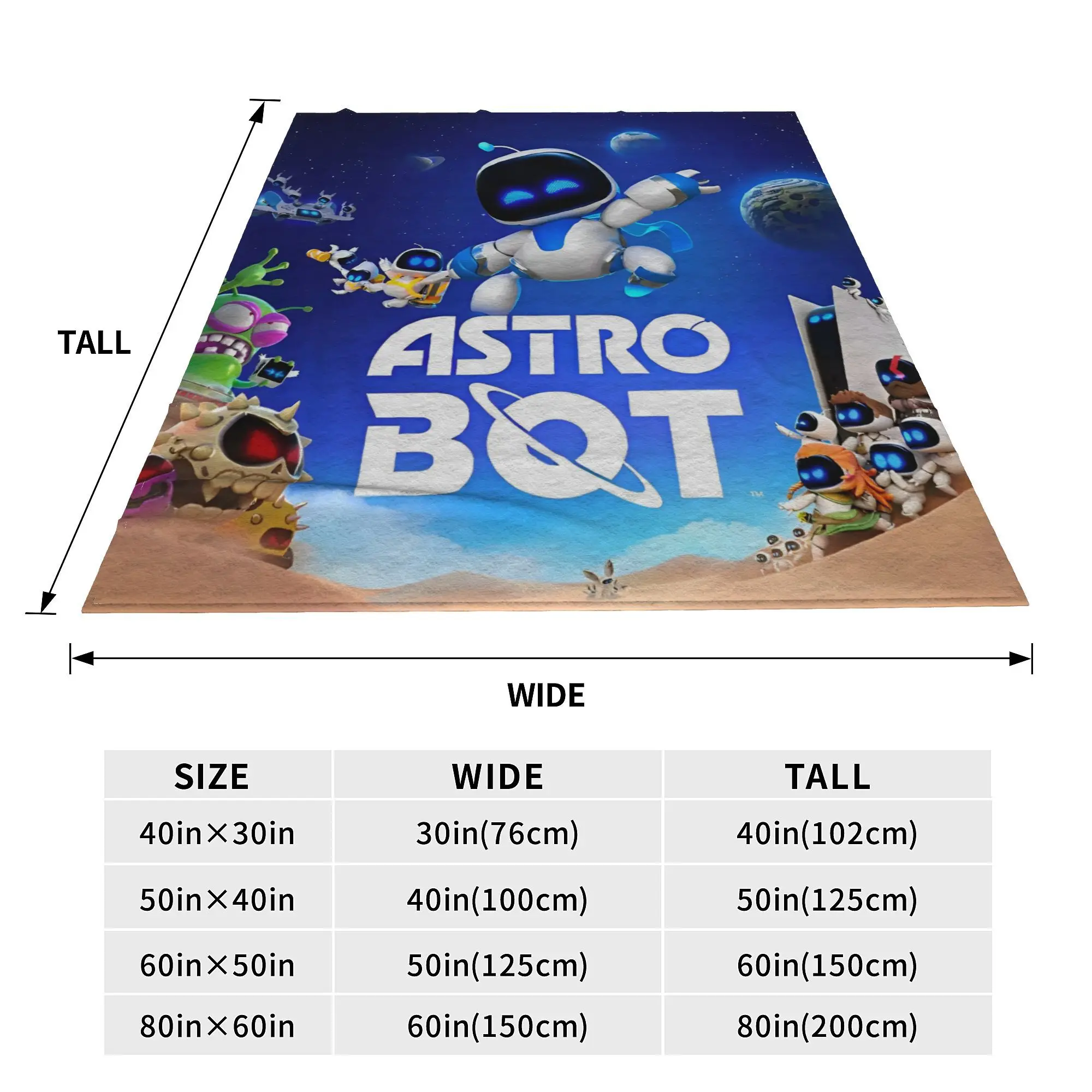 Astrobot Cartoon Coral Fleece Plush Throw Blankets Game Blankets for Bedding Travel Ultra-Soft Bedroom Quilt