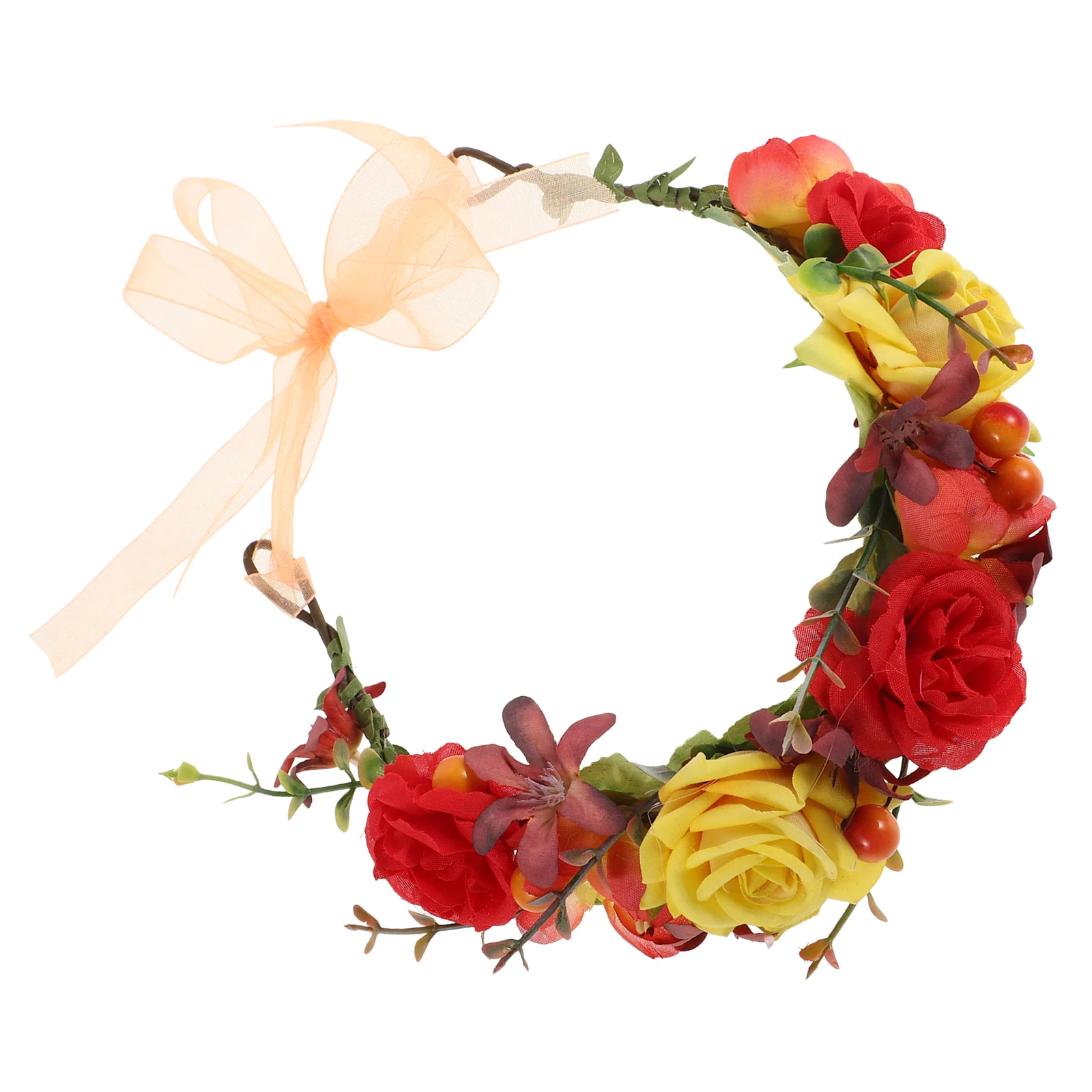 

1pc Rose Headband Flower Hair Hoop For Brides Bridal Wedding Party Cosplay Photo Props Comfortable Lightweight Accessory Women