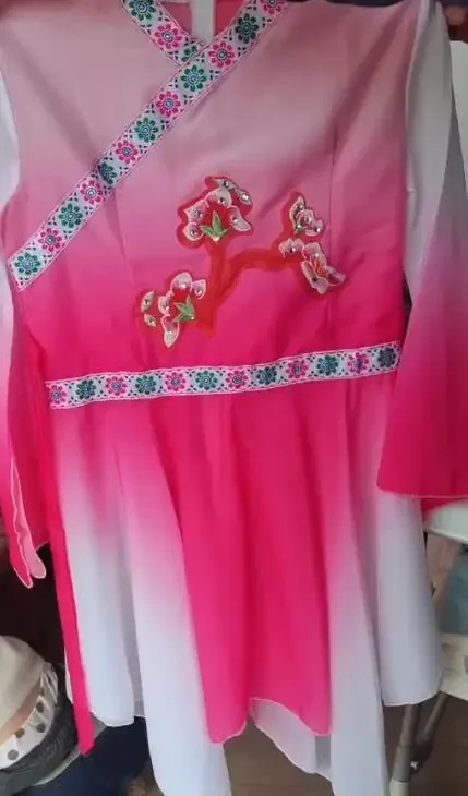 ملابس الرقص الجديدة للمروحة الملابس الكلاسيكية أزياء الرقص يانغكو ملابس المظلة الوطنية للبالغين الرقص الشعبي الصيني #6