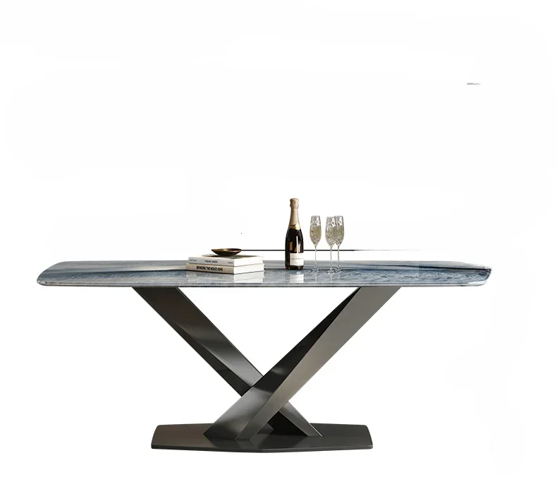 

N Crystal Dining Table Italian Style Light Luxury High-End Modern Minimalist Villa Natural Marble