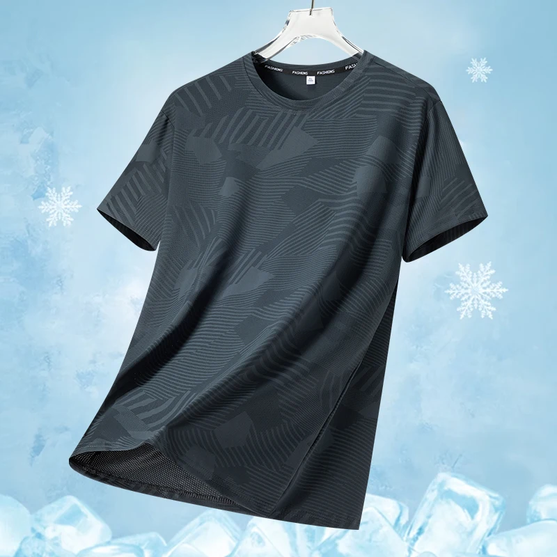 Male Running T-shirt Summer Breathable Wear-Resistant Fitness Sports T-shirt Outdoor Lightweight Jogging Gym Training Sportswear image 3