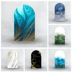 Arch Backdrop Cover Elastic Fabric Unique Abstract Pattern Designs Customizable for Birthday Party Photographic Background Decor