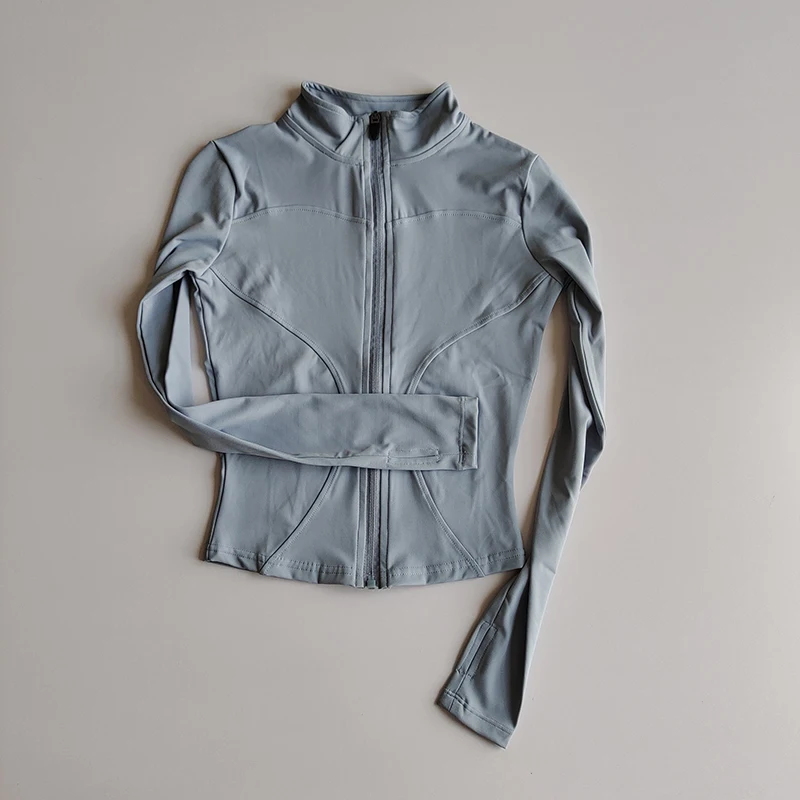 Outdoor Sports Long Sleeved Women Slim Yoga Clothes Quick Dry Zipper Cardigan Stand Up Collar Jacket Running Fitness Jacket Top 17 S47a08c7947b7477c85117d48530fbe0ck