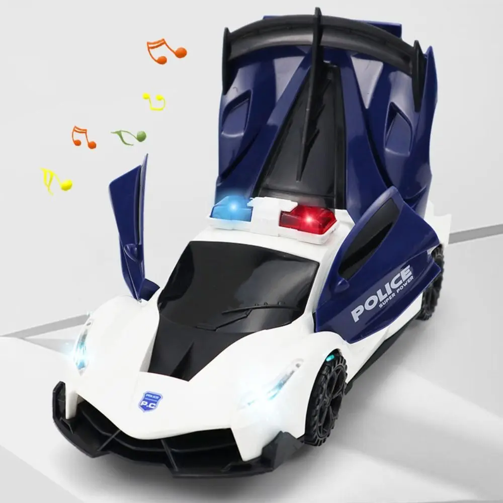 

Transform Vehicle 360° Rotating Police Car Toy Sensory Toys Omnidirectional Driving LED Light Police Car Toy Portable