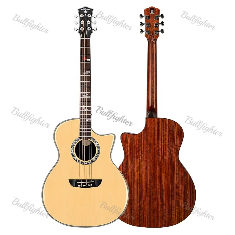 Boğa güreşçisi Yarı Akustik Üst Katı Gitar Somunu DS Serisi Kırlangıç Profesyonel Akustik Gitar Seti 6 Strings Elektrik Akustik