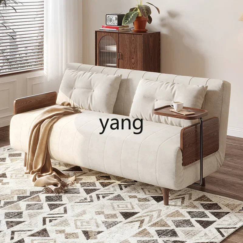 LH ， solid wood sofa bed folding dual-purpose multi-functional sofa small apartment new