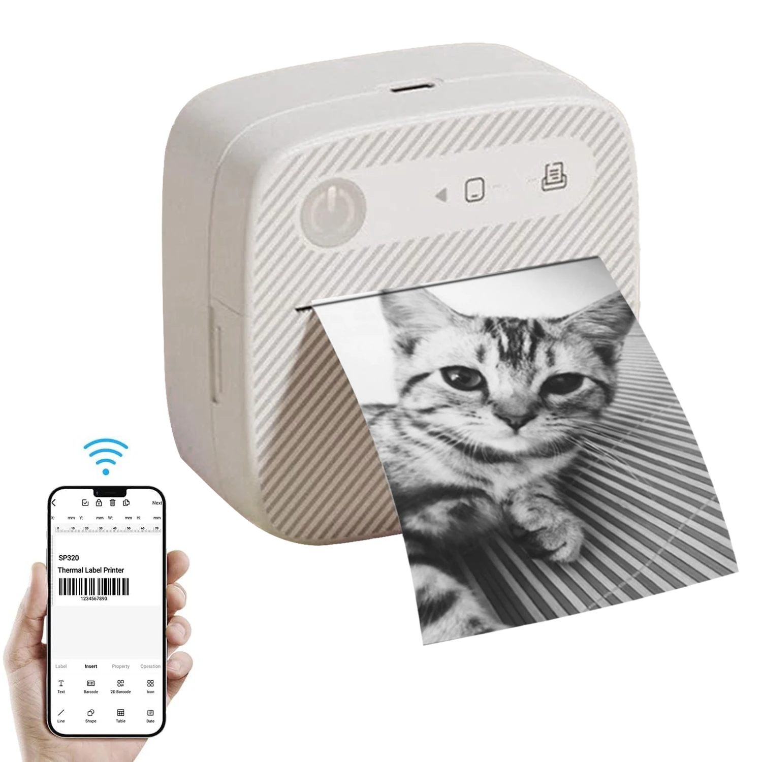 Mini impressora térmica para fotos Sticky Notes, Scrapbooks, Memos Labels, Study Note, impressão compatível com Bluetooth