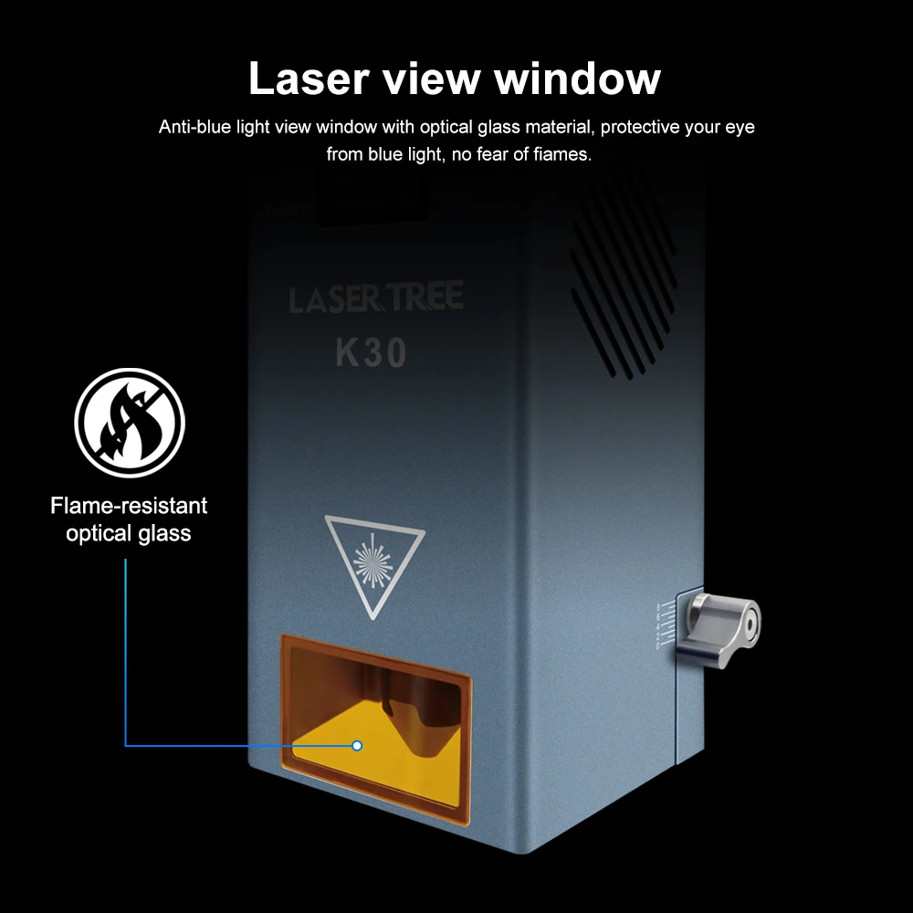 LASER TREE 5W 10W 20W 30W with Air Assist Laser Head 450nm TTL Blue Light Module for CNC Engraving and Cutting Woodworking Tools