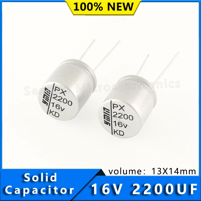 2pcs new 16v 2200uf capacitor 13x14mm 2200 uf 16 v Solid Electrolytic Capacitor High allowable ripple current and low ESR