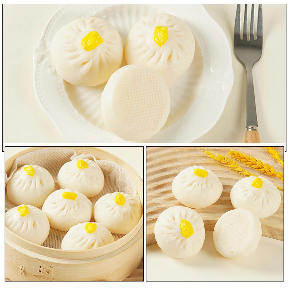 

4 Pcs Imitation Crab Roe Bun Adults Claw Fake Food Decoration Artificial Cooked Shrimp Model Steak Props Display for Steamed