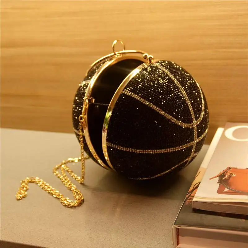 Bolso de bola Circular brillante para mujer, bolso de noche con diamantes de imitación brillantes, bolso de mano para fiesta de boda, bolso cruzado