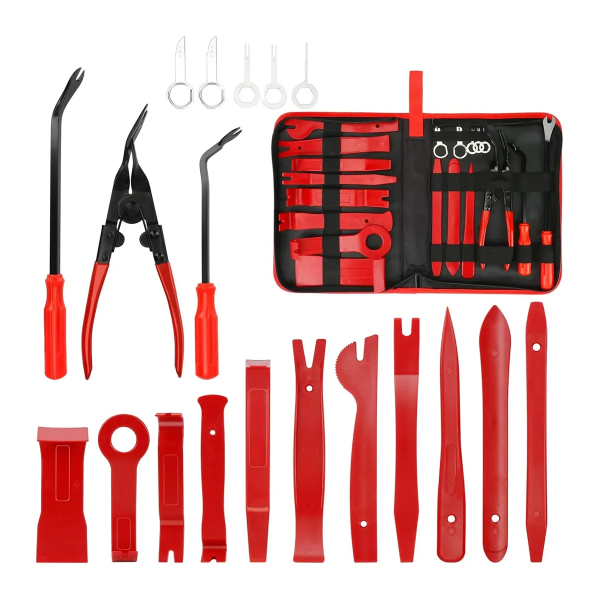 

19Pcs Car Trim Removal Tools Kit Auto Panel Dash Audio Radio Removal Installer Repair Pry Tools Kit Fastener Removal