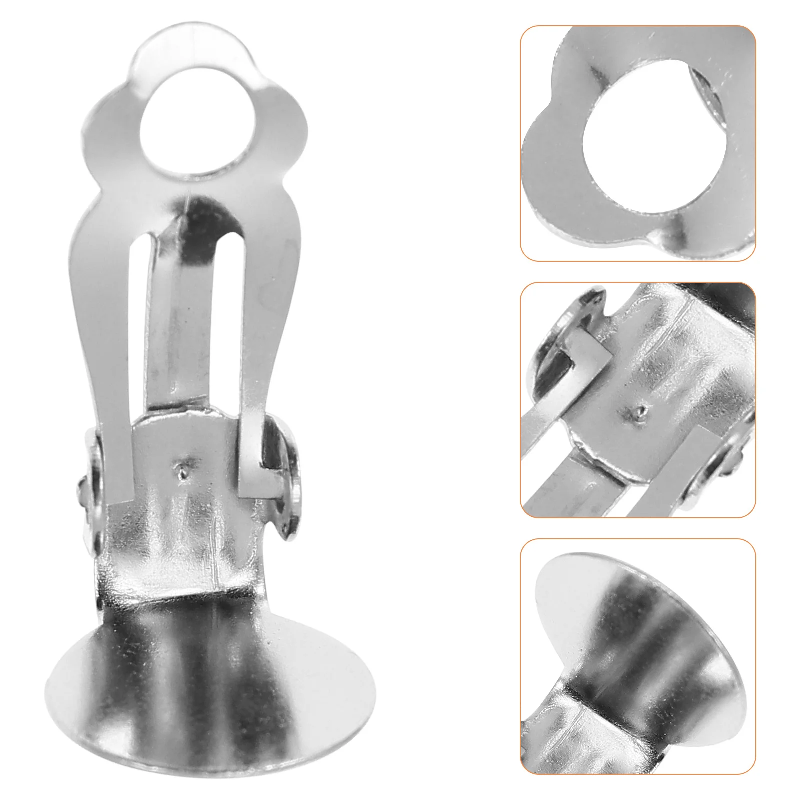 

100pcs Ear Clip Jewelry Findings Non-Pierced Bases Smooth Metal Diy Making Kit For Women Clip-On Earring Base Round Earring