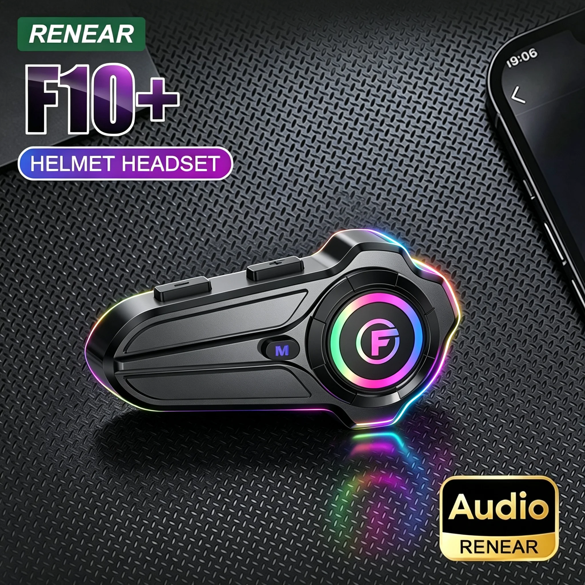 Full Face Motorcycle Helmet With Bluetooth - Helm Motor F10 FM dengan Headset