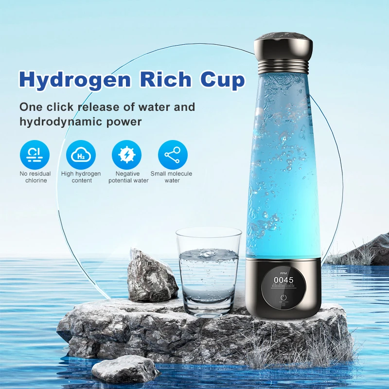 

6000PPB High Concentration Portable Hydrogen Rich Water Cup LED Display Screen Super Antioxidant Cup