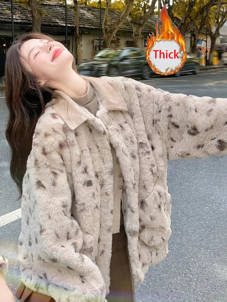 

Faux Lamb Women Sweet Coat Winter Vintage Long Sleeve Thick Warm Jacket Casual Cute Single Breasted Female Korean Kawaii Outwear