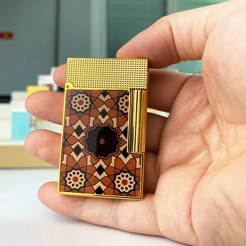 

Новая памятная серия, роскошная зажигалка с одним и двойным пламенем Ping Sound, бутановая зажигалка для курения сигарет с натуральной краской 190