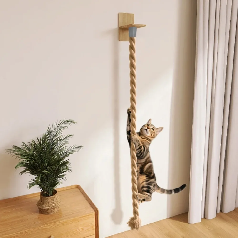 Griffoir mural pour chat en corde de jute épaisse, jouet d'escalade suspendu pour chats d'intérieur