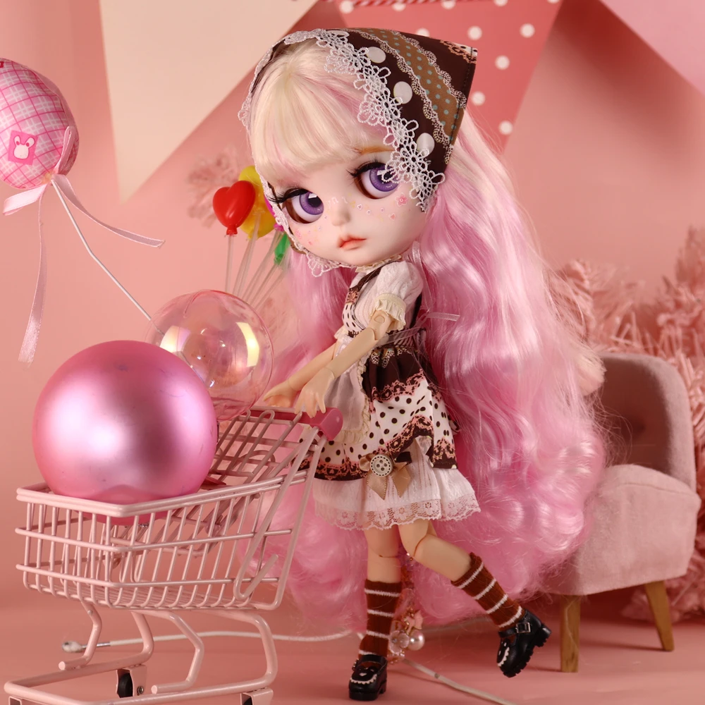 Dopamina Maid Ooak ICY DBS Blyth Boneca Fosco Rosto Hanp-Pinted Makeup1/6 BJD Azone S Anime Girl