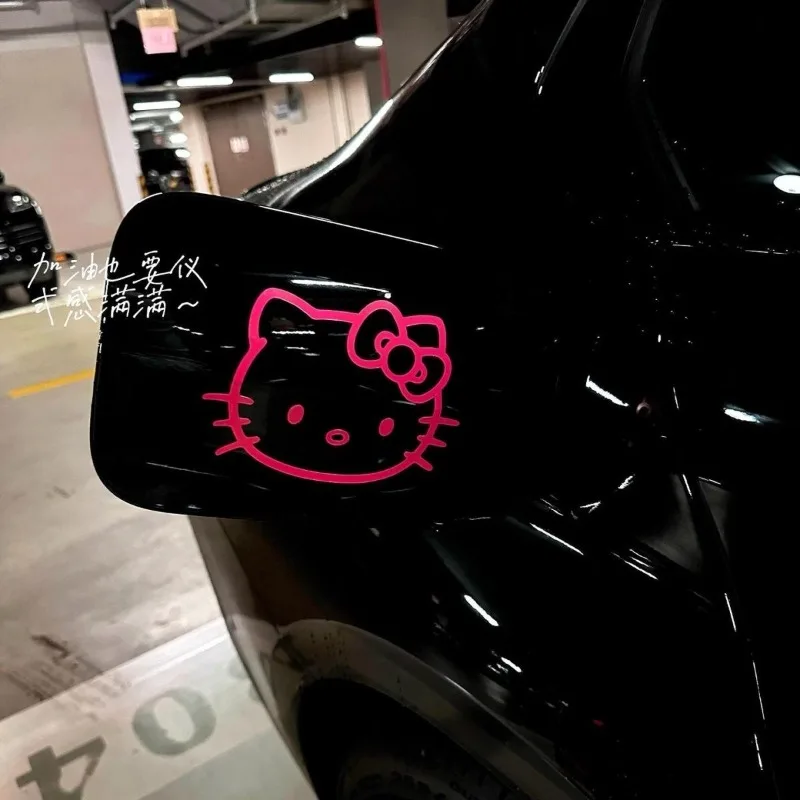 

Anime Cartoon Cute Hello Kitty Self Adhesive Car Sticker Vehicle Decoration Instagram Style Car Accessory Fuel Cap Cover Kawaii