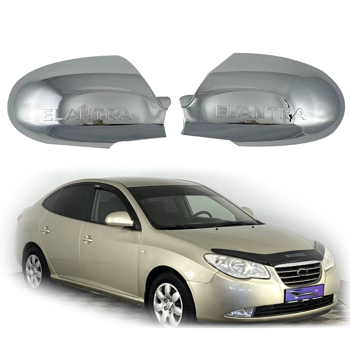 

Chrome Rearview Car Stickers Accessories Side Door Mirror Covers Trim Paste Style For Hyundai Elantra 2007 2008 2009 2010