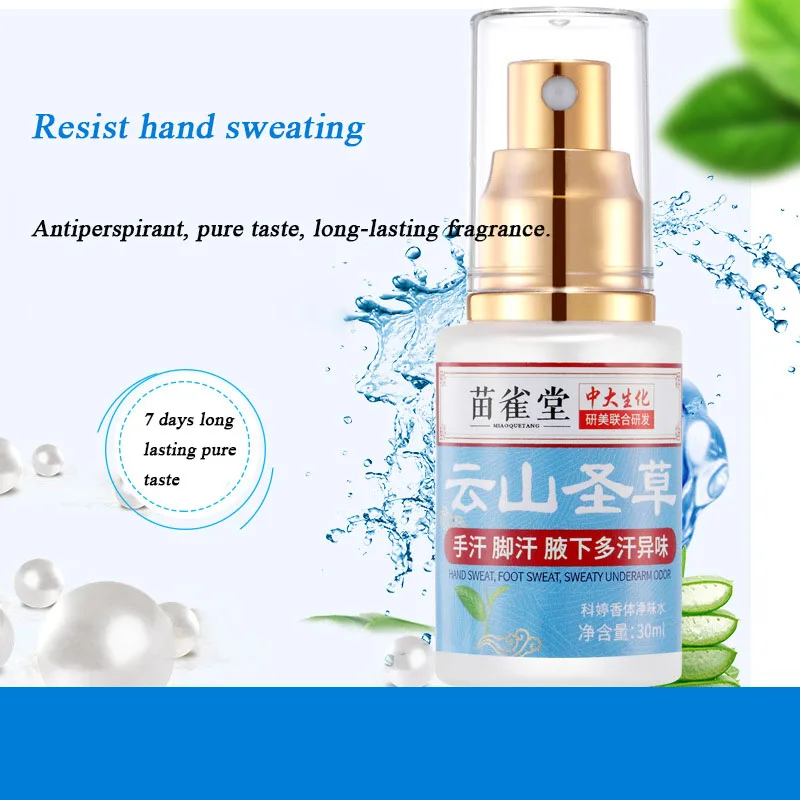 Spray Antitranspirante Universal, Fragrância Erva, Refrescante, Suor Anti-Mãos e Pés, Creme de Sabor Puro