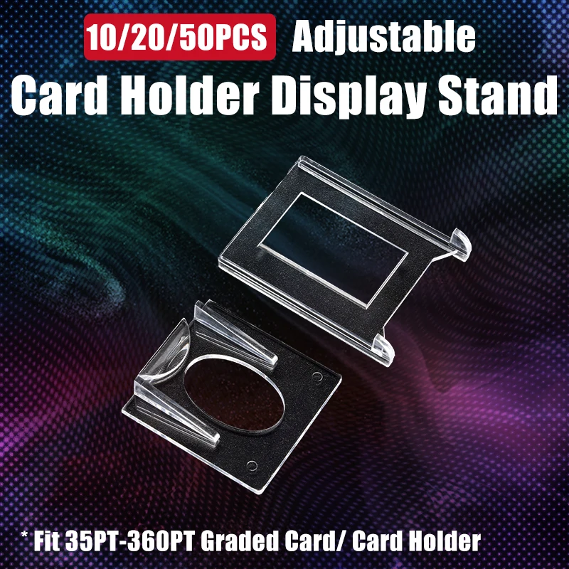 10/20/50Pcs Angle Adjustable Acrylic Display Stands For Trading Card Holder, Toploaders, Coin Collection, PTCG Card, Graded Card